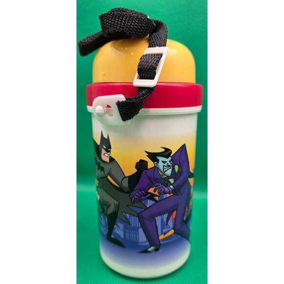 1998 DC Comics Batman Water Bottle With Strap Straw Vintage Joker Batgirl New - Picture 4 of 9